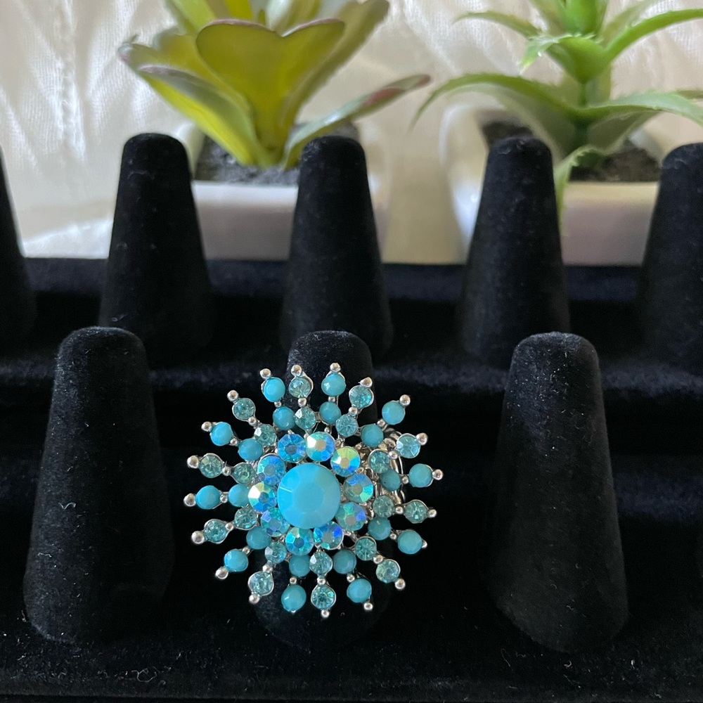 Vintage Turquoise stretchy ring band